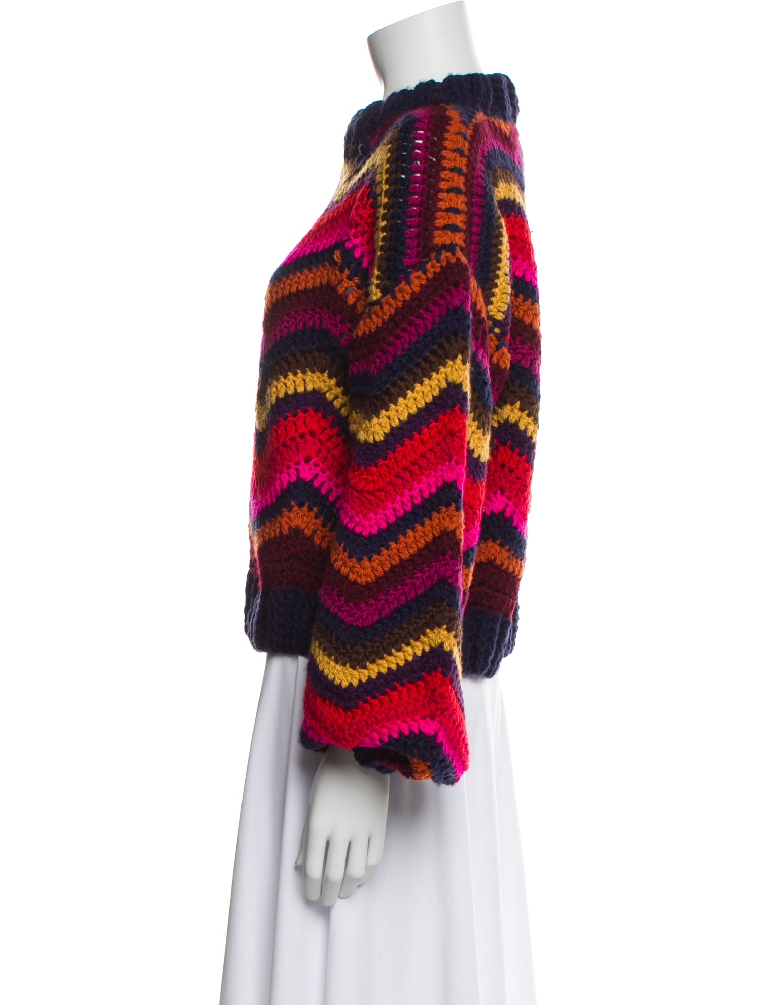 Farm Rio Striped Crew Neck Sweater