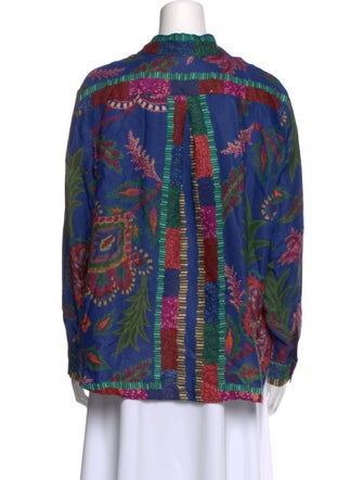 Farm Rio Printed Long Sleeve Button-Up Top