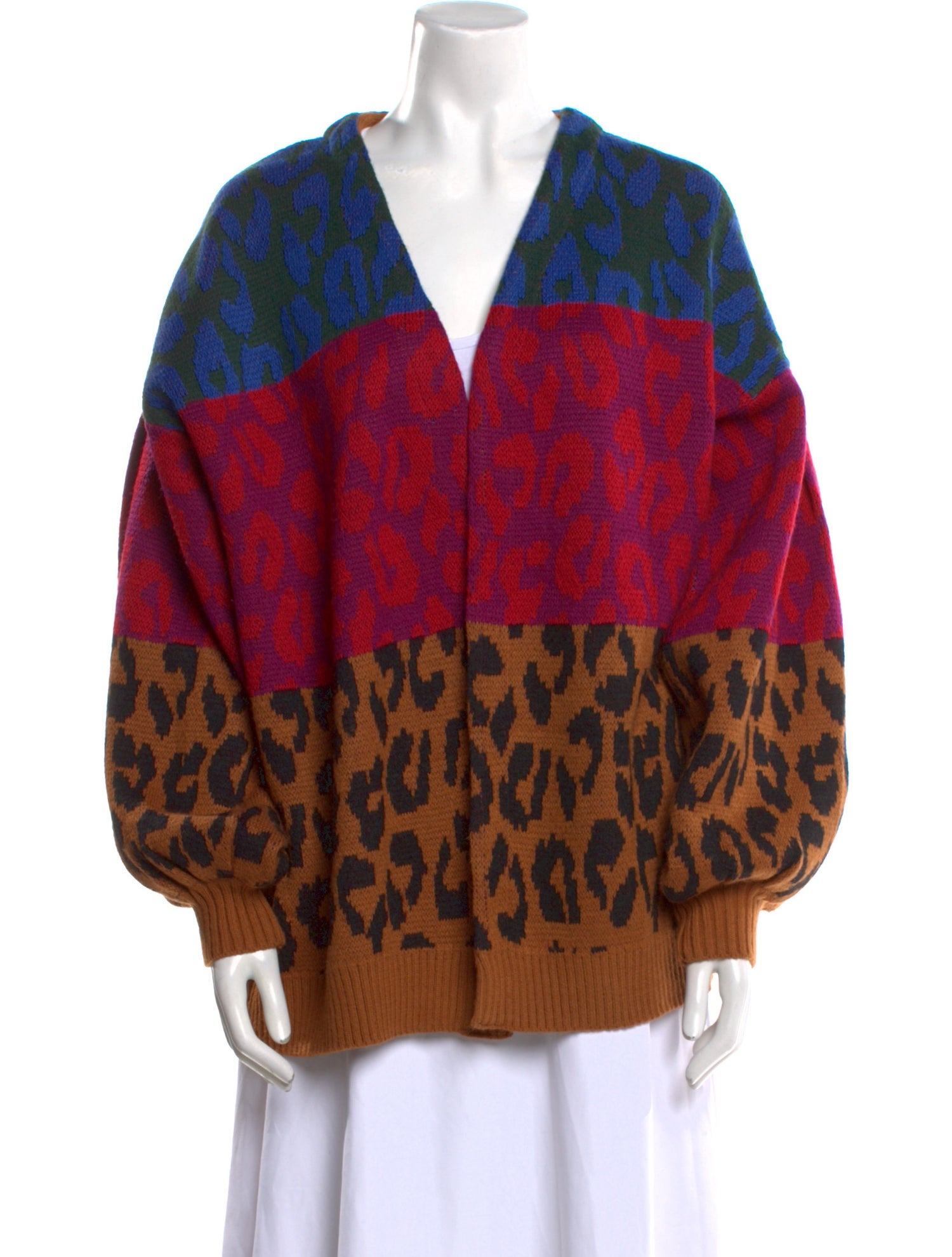 Farm Rio Animal Print V-Neck Sweater