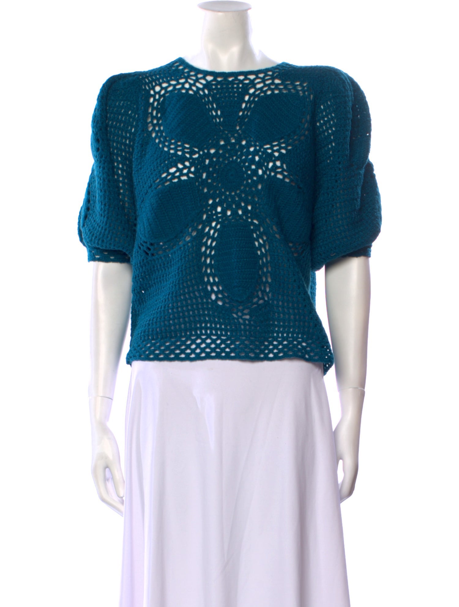 Farm Rio Crochet Printed Sweater