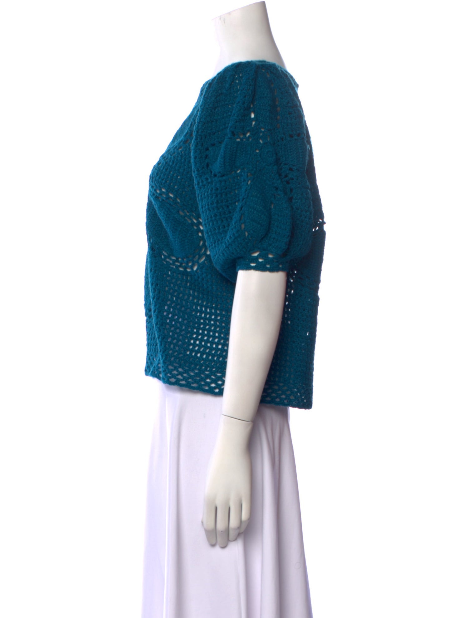 Farm Rio Crochet Printed Sweater