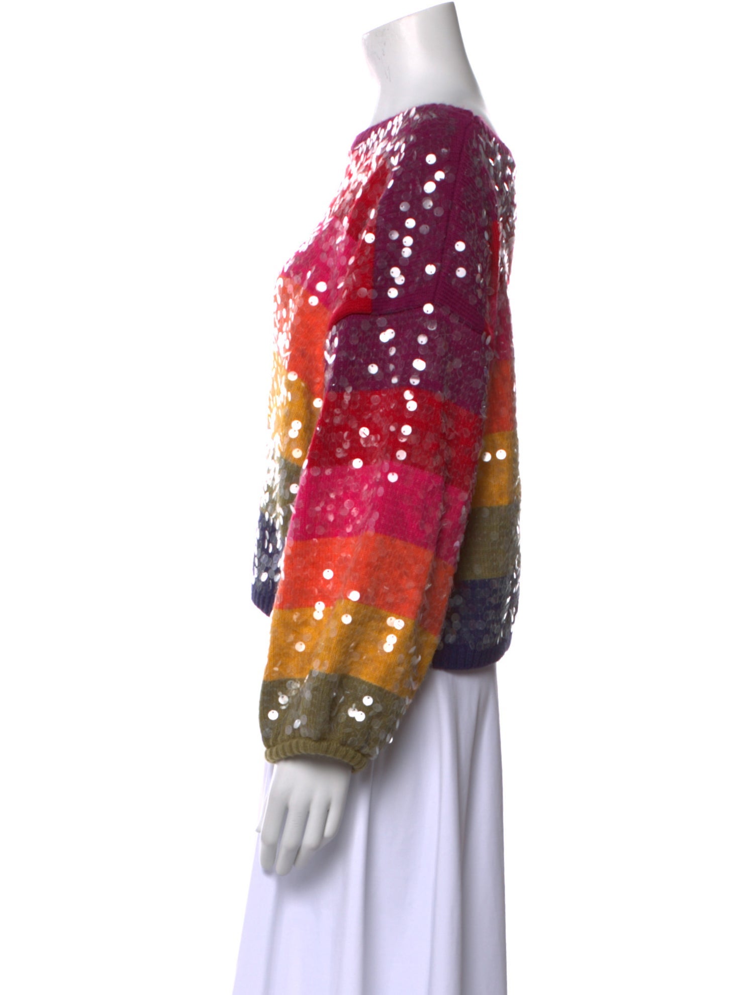 Farm Rio Striped Bateau Neckline Sweater