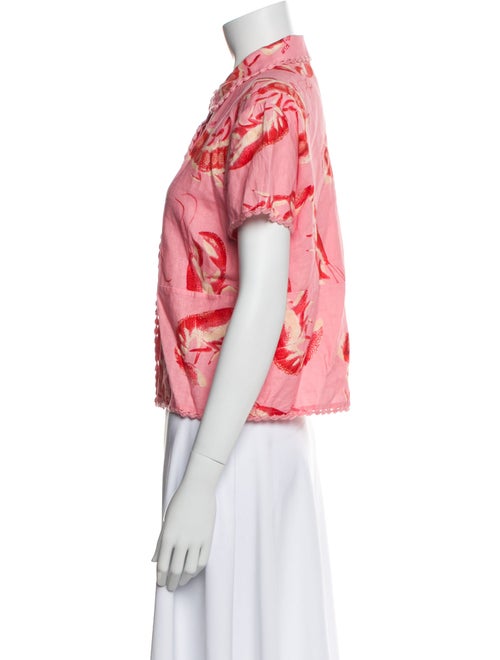 Farm Rio Linen Printed Button-Up Top