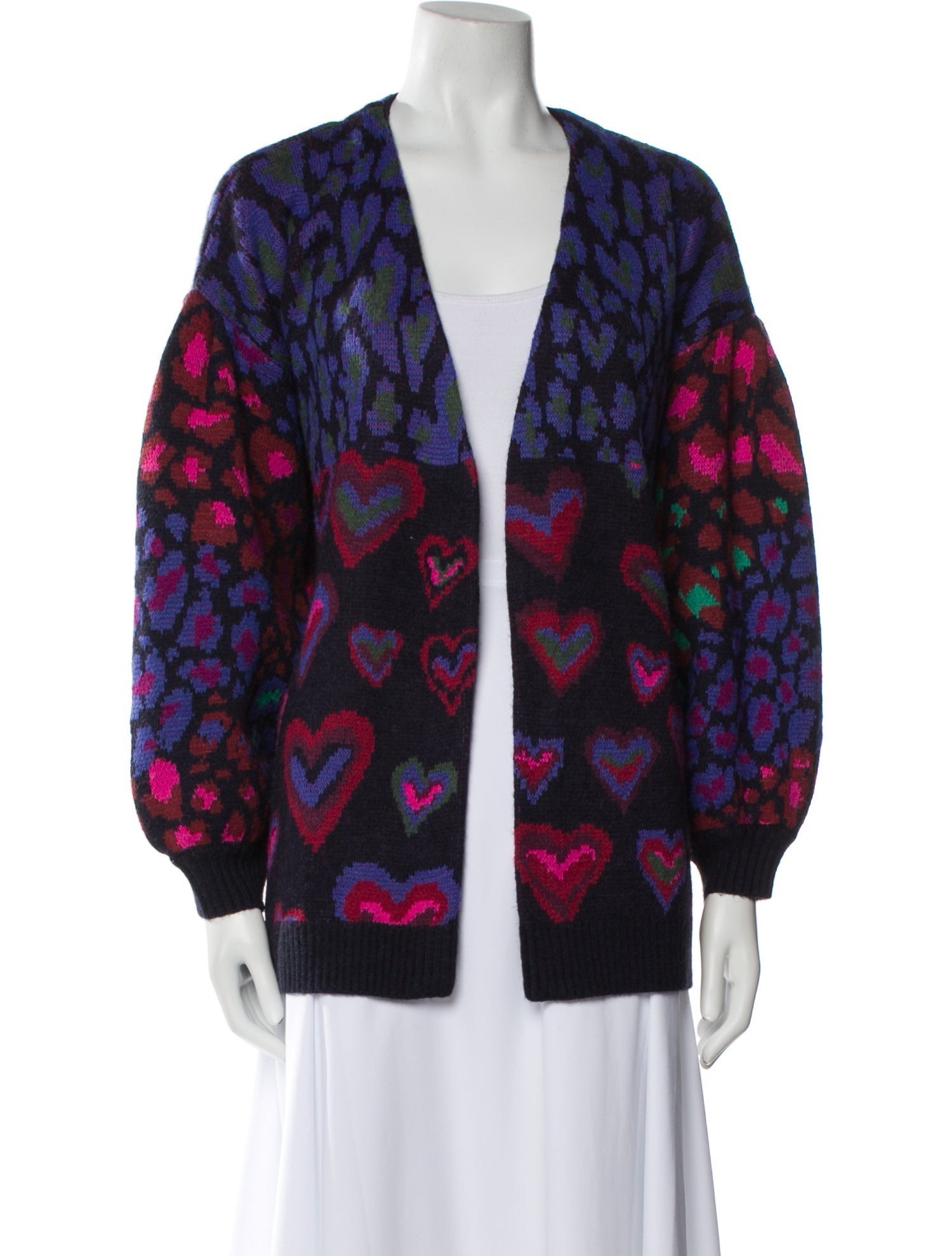 Farm Rio Printed Open Front Sweater