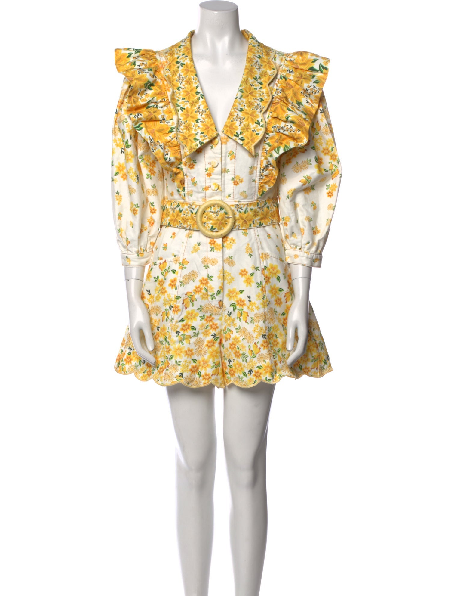 Farm Rio Floral Print V-Neck Romper