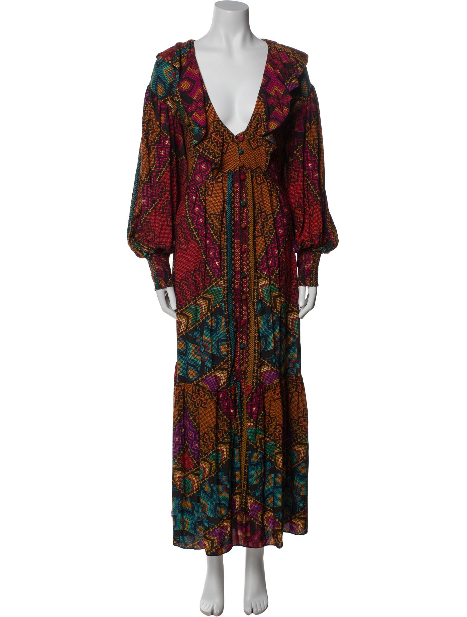 Farm Rio Paisley Print Long Dress