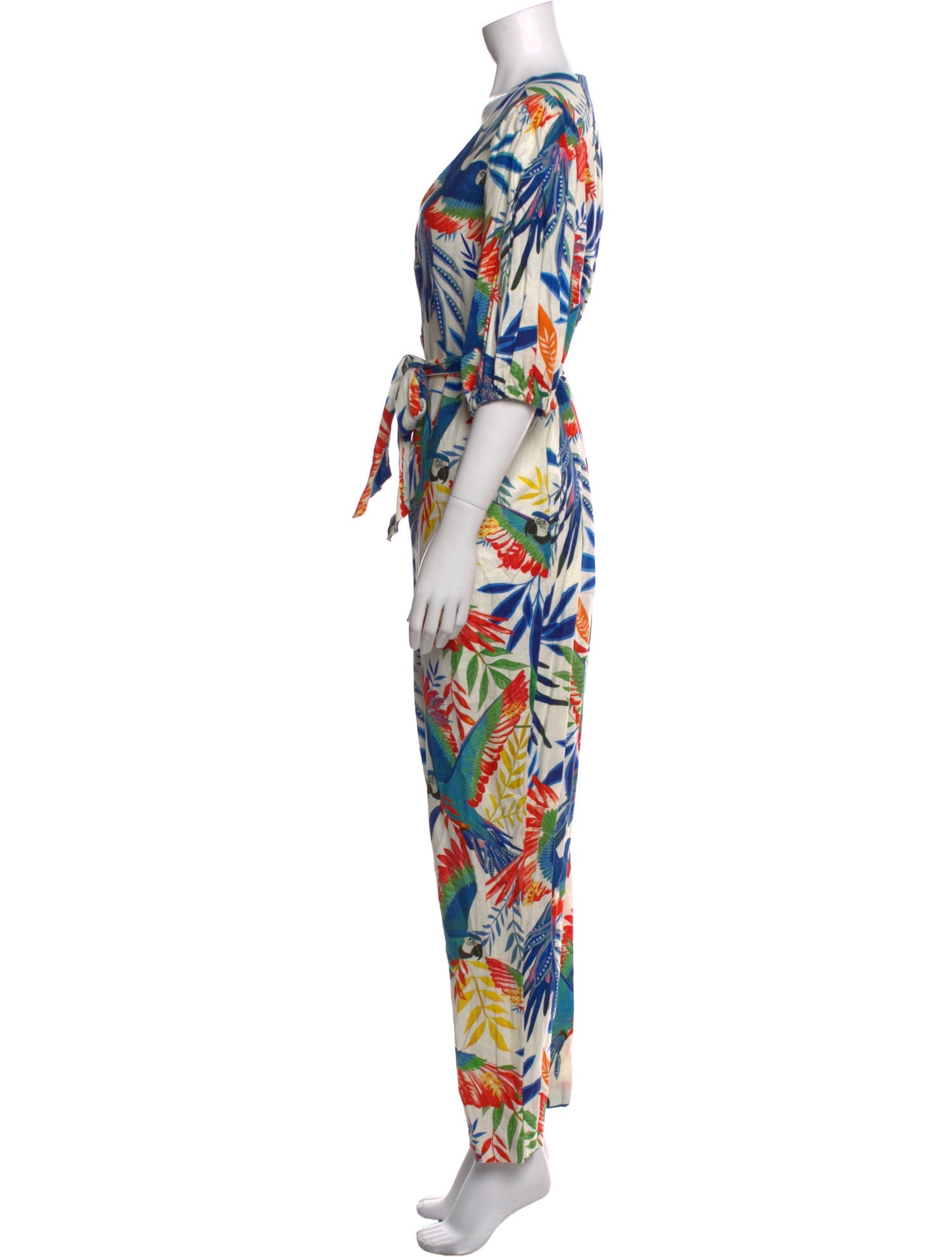 Farm Rio Printed V-Neck Jumpsuit