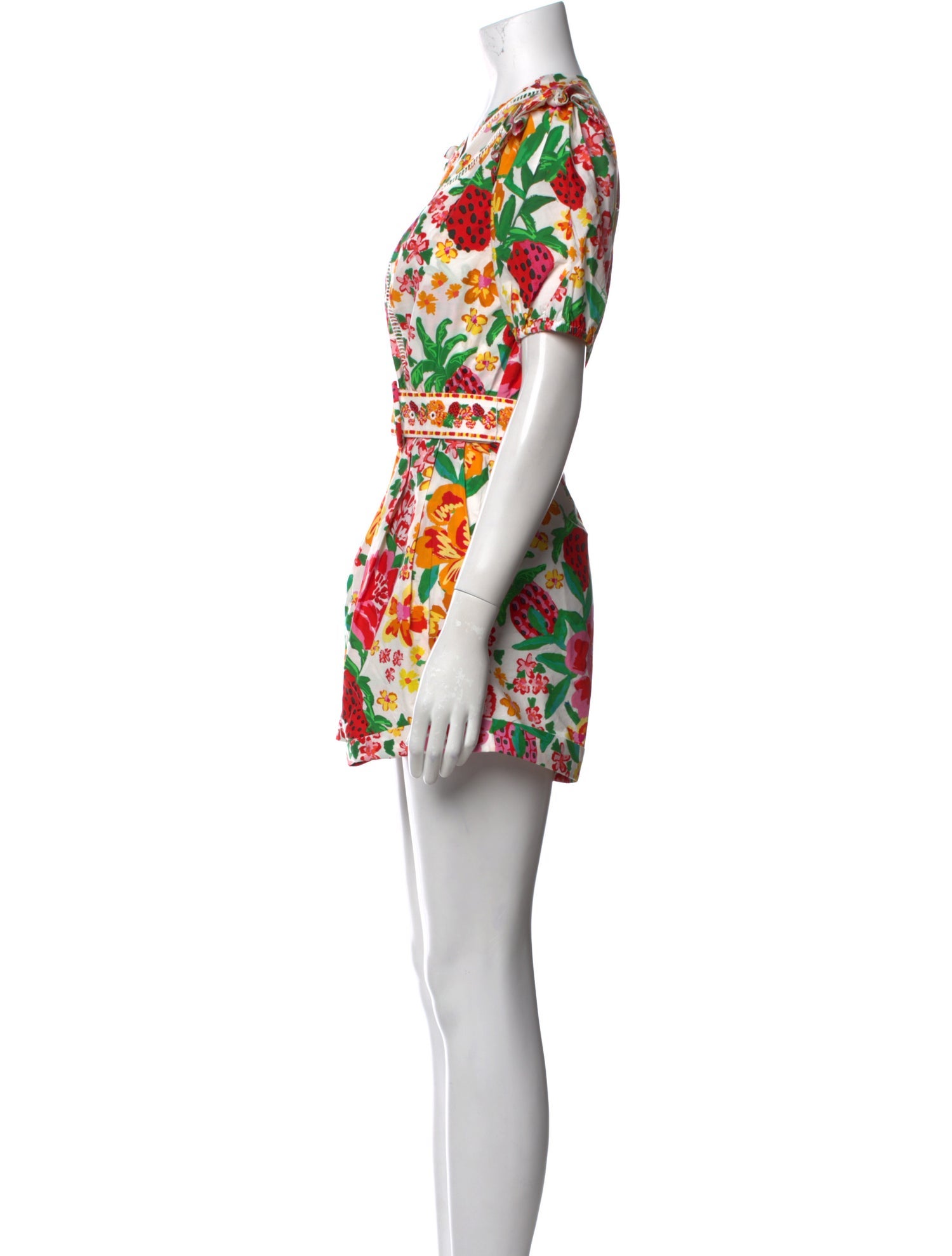 Farm Rio Floral Print V-Neck Romper w/ Tags