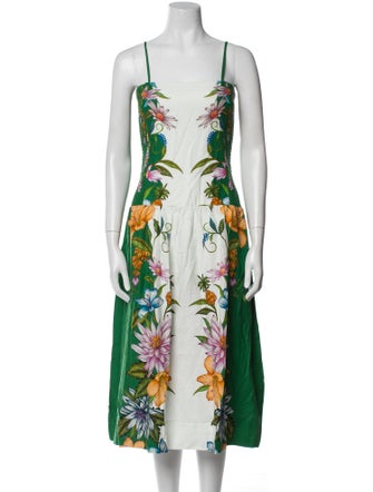 Farm Rio Floral Print Knee-Length Dress