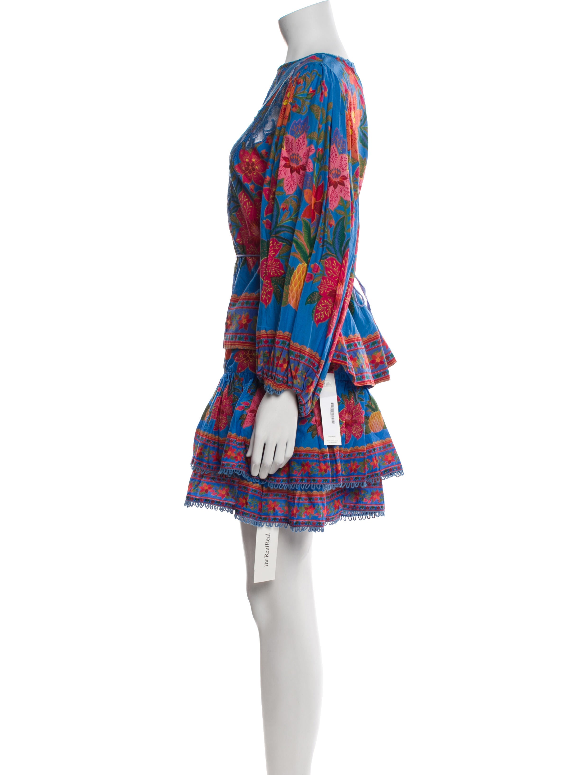 Farm Rio Floral Print Ruffle Embellishment Skirt Set