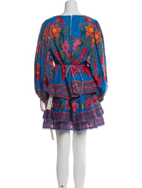 Farm Rio Floral Print Ruffle Embellishment Skirt Set