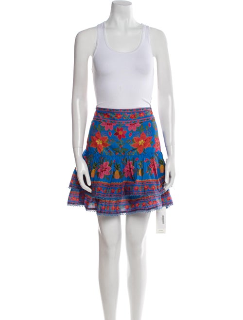 Farm Rio Floral Print Ruffle Embellishment Skirt Set