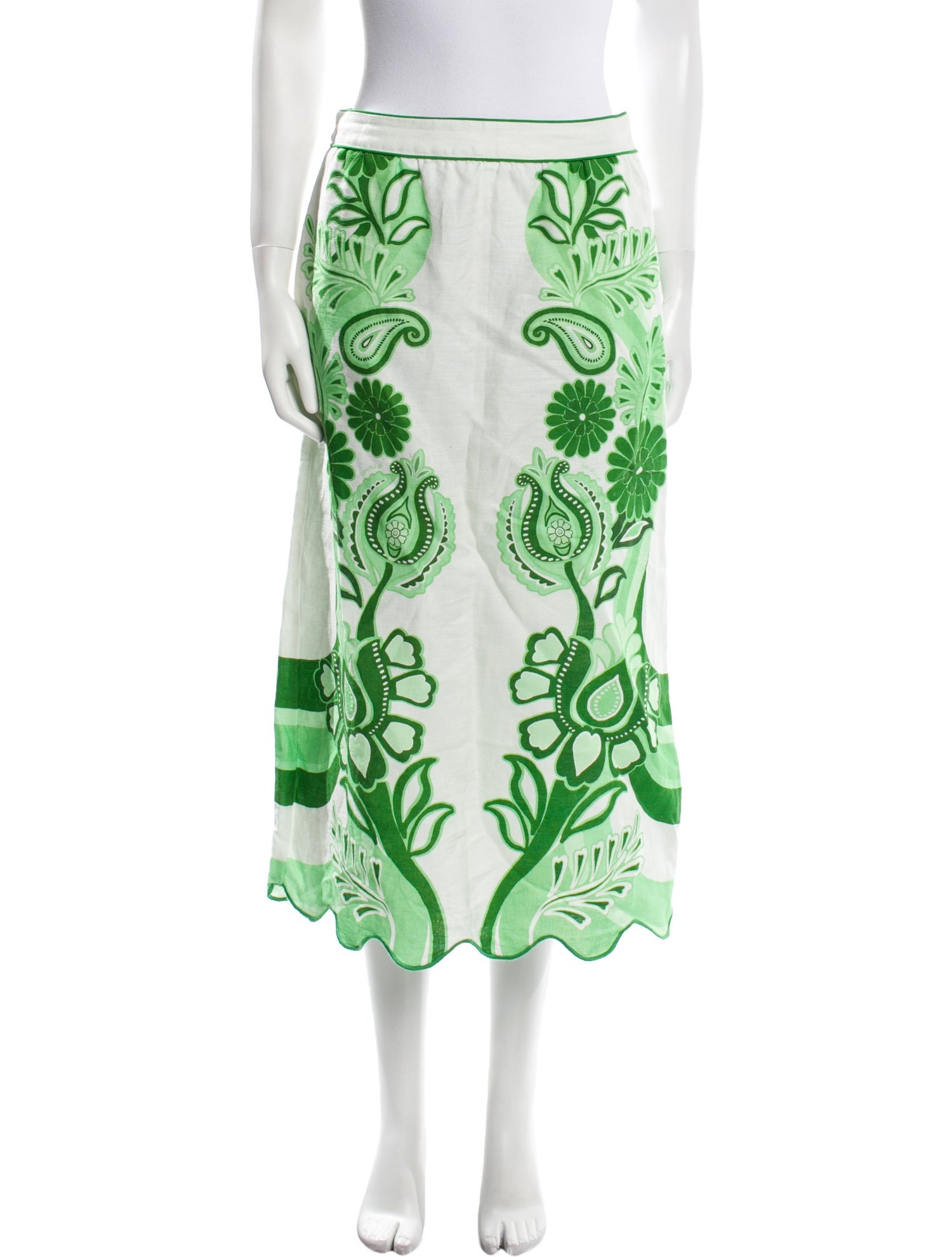 Farm Rio Linen Midi Length Skirt