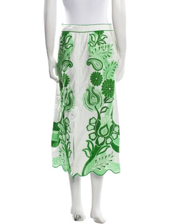 Farm Rio Linen Midi Length Skirt