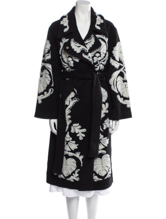 Farm Rio Floral Print Trench Coat