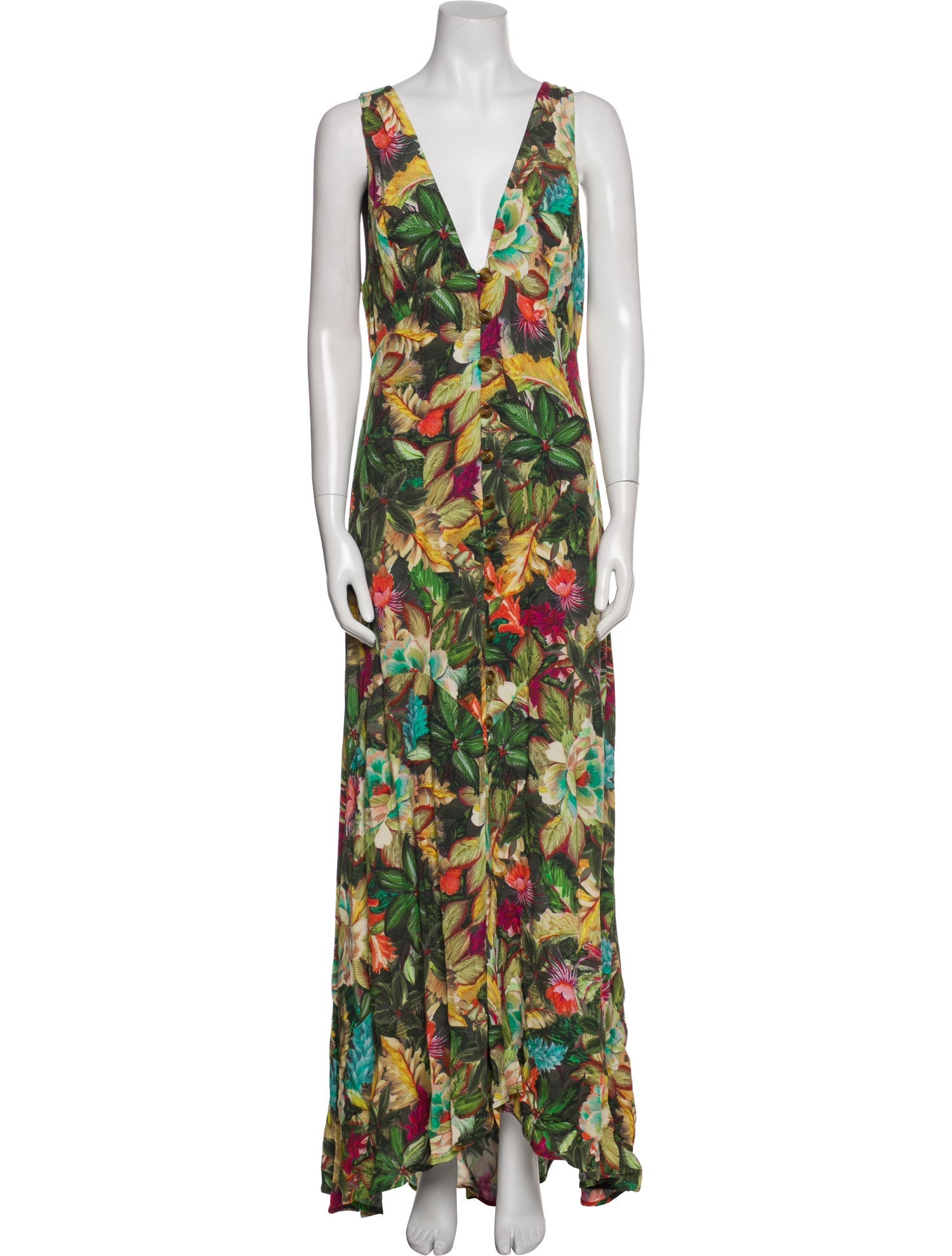 Farm Rio Floral Print Long Dress w/ Tags