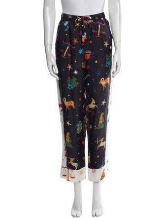 Farm Rio Printed Beaded Accents Sweatpants