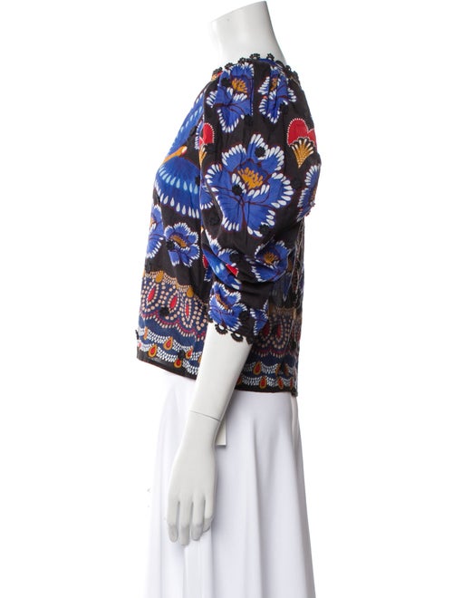 Farm Rio Printed Bateau Neckline Crop Top