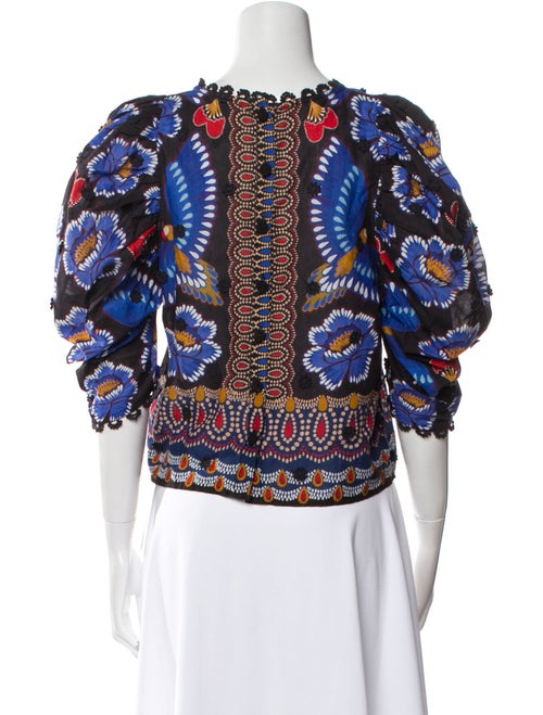 Farm Rio Printed Bateau Neckline Crop Top