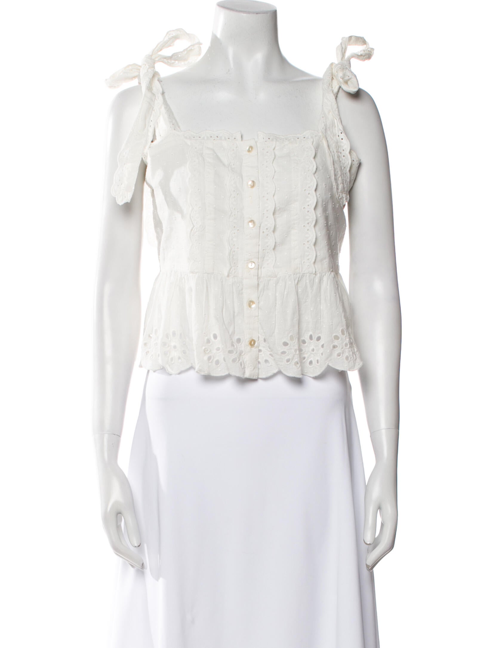 Farm Rio Square Neckline Sleeveless Crop Top