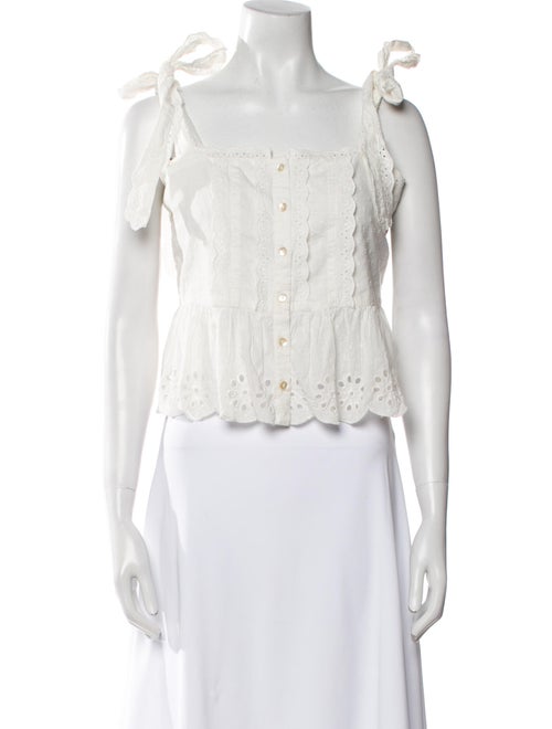 Farm Rio Square Neckline Sleeveless Crop Top