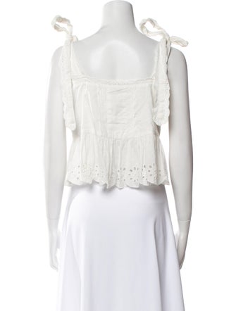 Farm Rio Square Neckline Sleeveless Crop Top