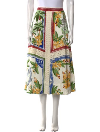 Farm Rio Linen Midi Length Skirt