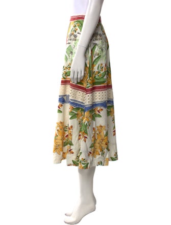 Farm Rio Linen Midi Length Skirt