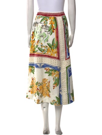 Farm Rio Linen Midi Length Skirt