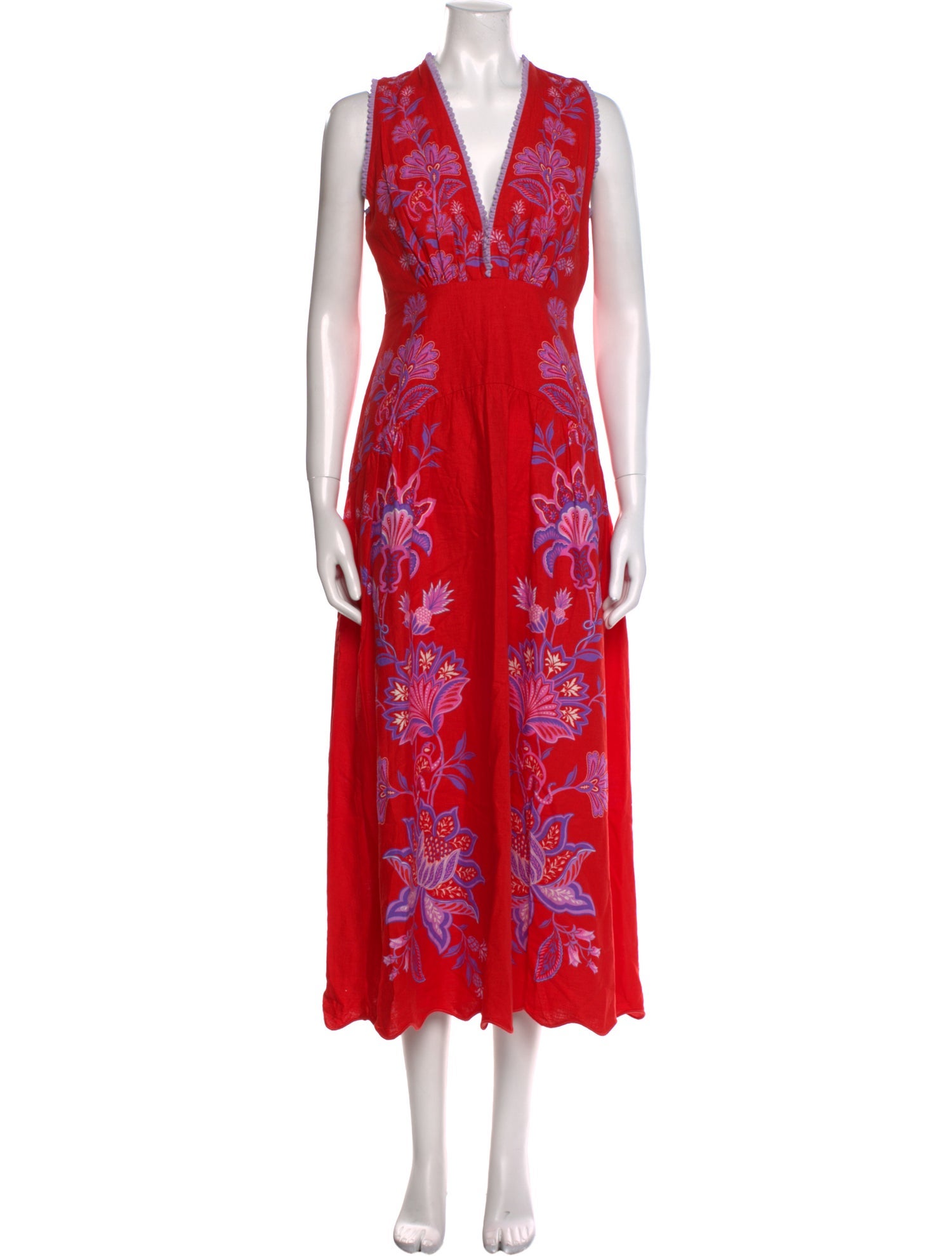Farm Rio Floral Print Midi Length Dress w/ Tags