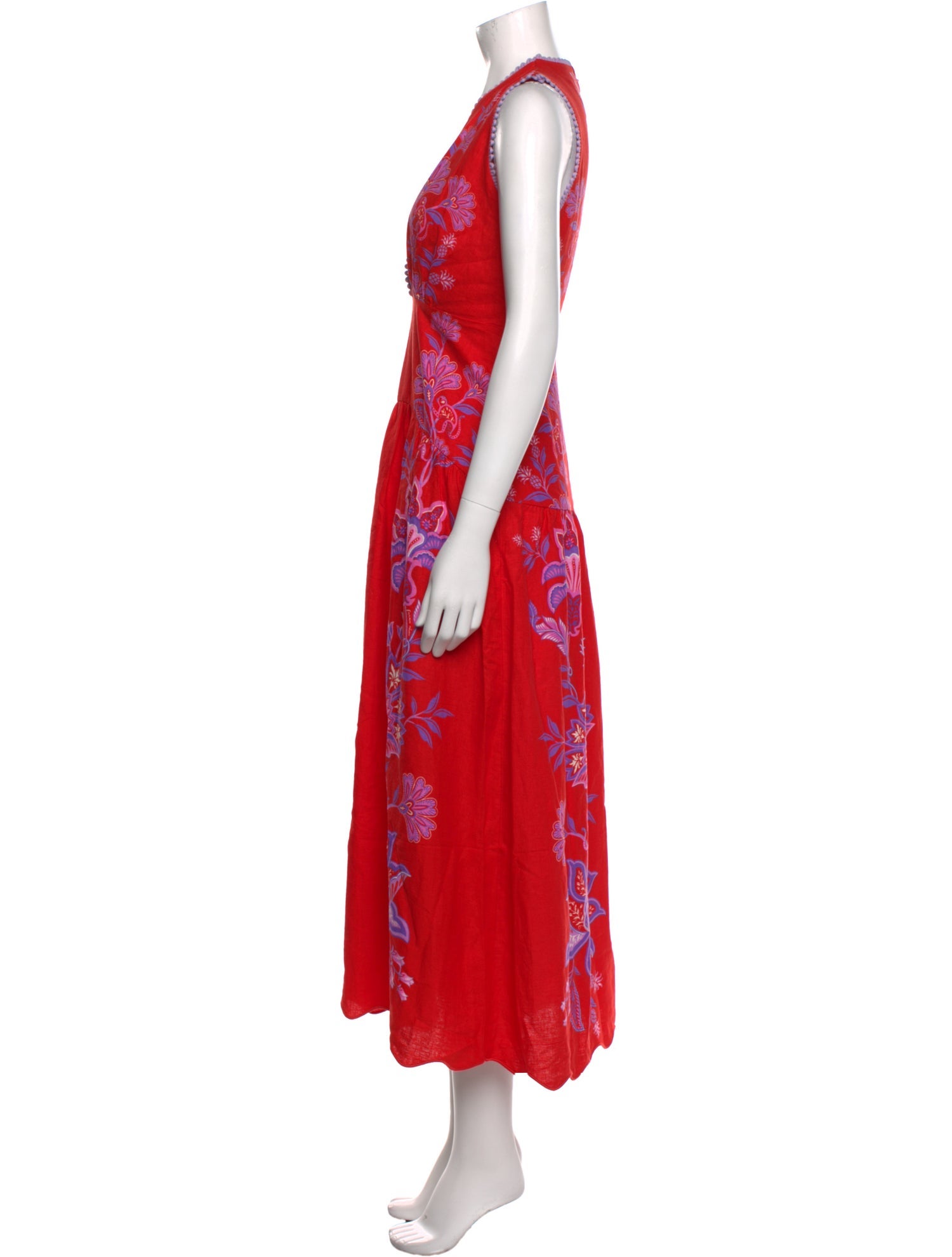 Farm Rio Floral Print Midi Length Dress w/ Tags
