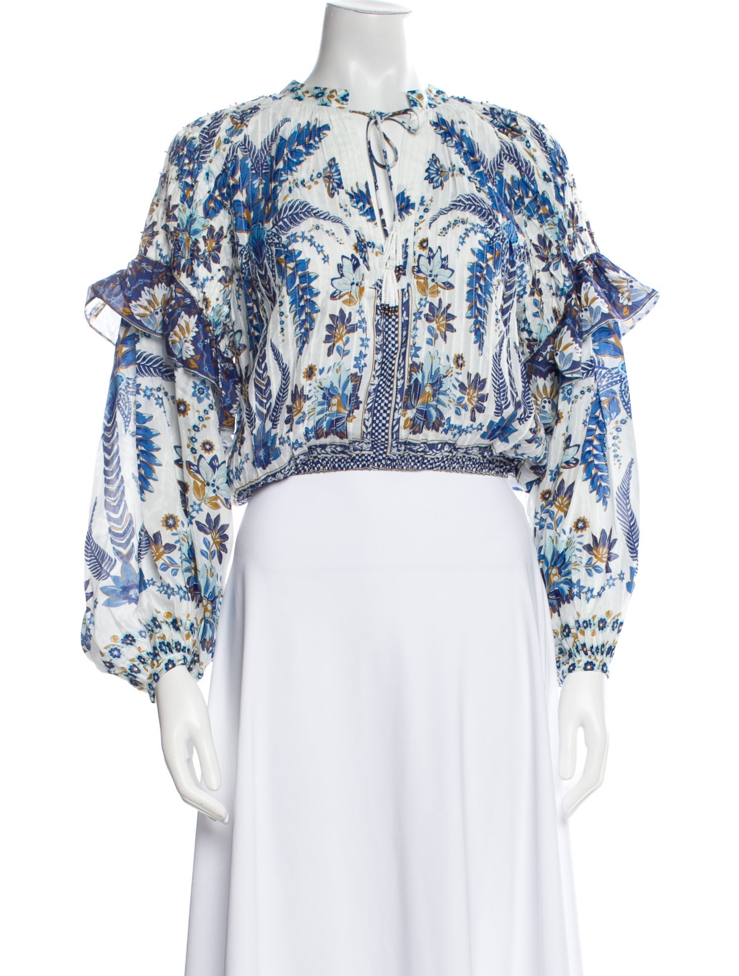 Farm Rio Printed Crew Neck Crop Top w/ Tags