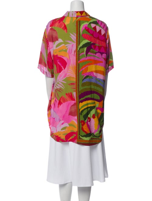 Farm Rio Printed Short Sleeve Button-Up Top
