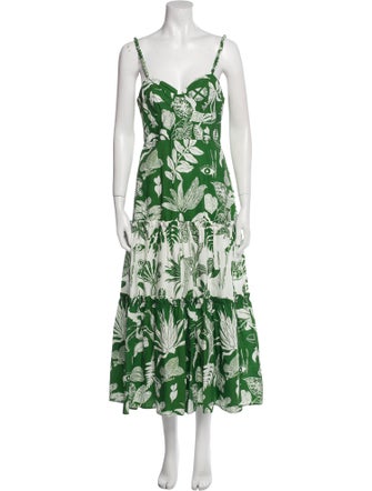 Farm Rio Floral Print Midi Length Dress