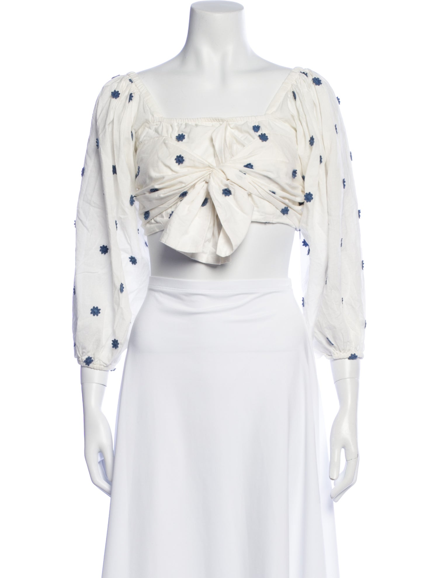 Farm Rio Floral Print Square Neckline Crop Top