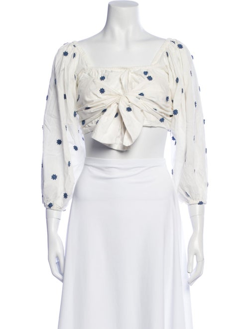 Farm Rio Floral Print Square Neckline Crop Top