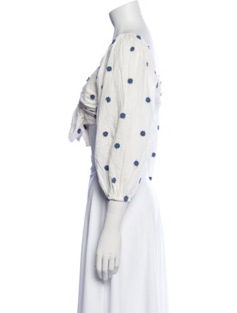 Farm Rio Floral Print Square Neckline Crop Top