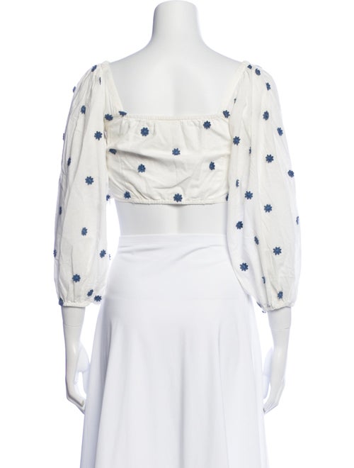 Farm Rio Floral Print Square Neckline Crop Top