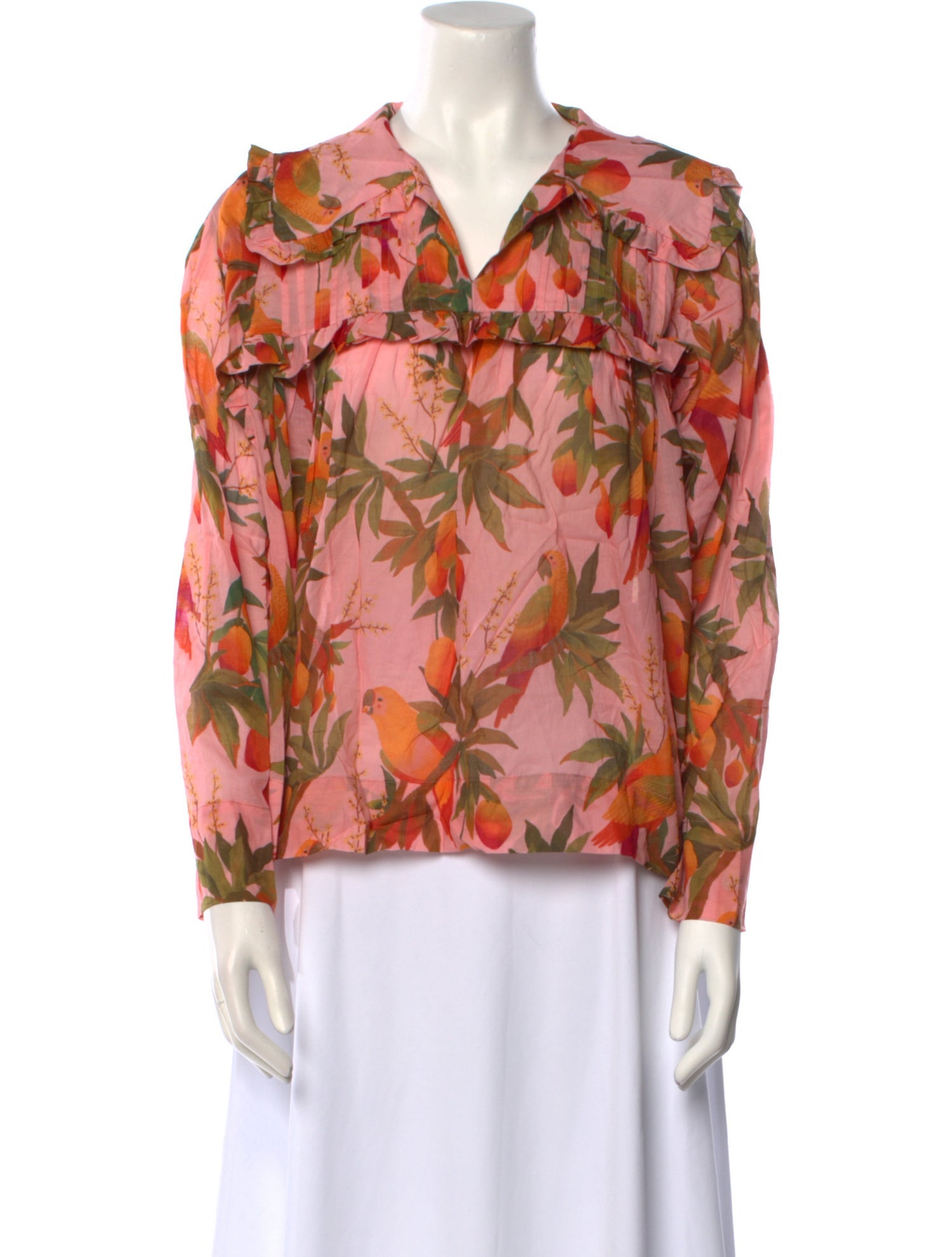 Farm Rio Floral Print V-Neck Blouse
