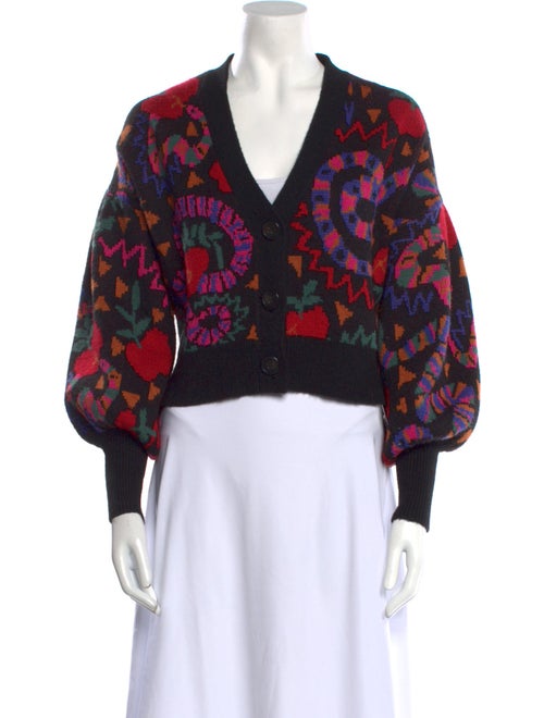 Farm Rio Printed V-Neck Sweater