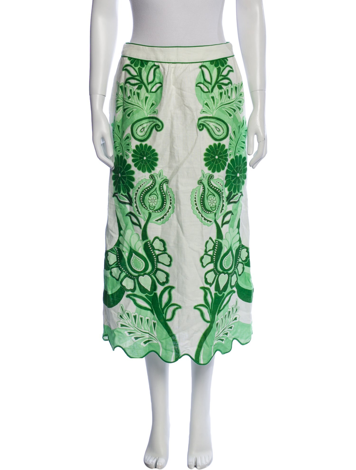 Farm Rio Linen Midi Length Skirt w/ Tags