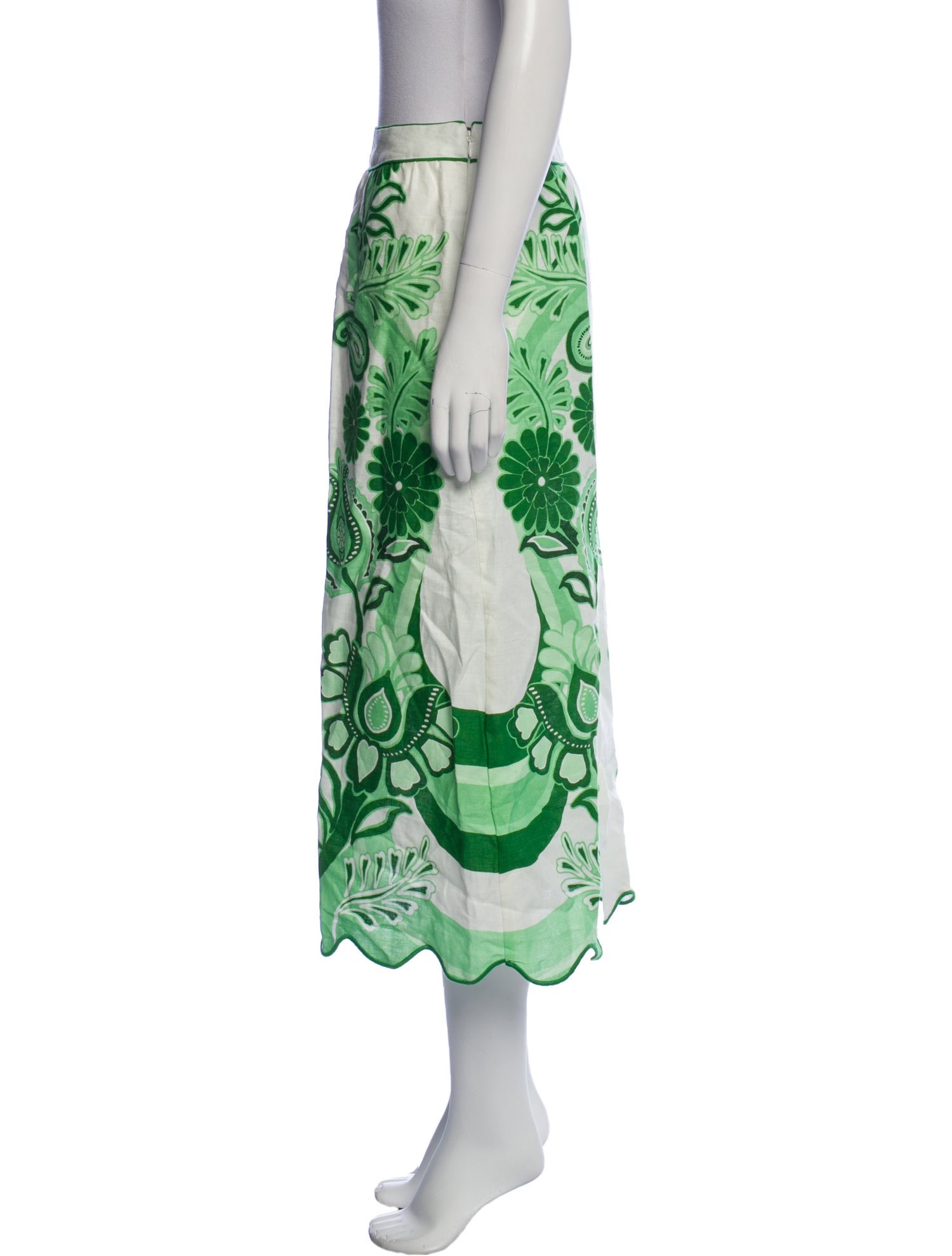 Farm Rio Linen Midi Length Skirt w/ Tags