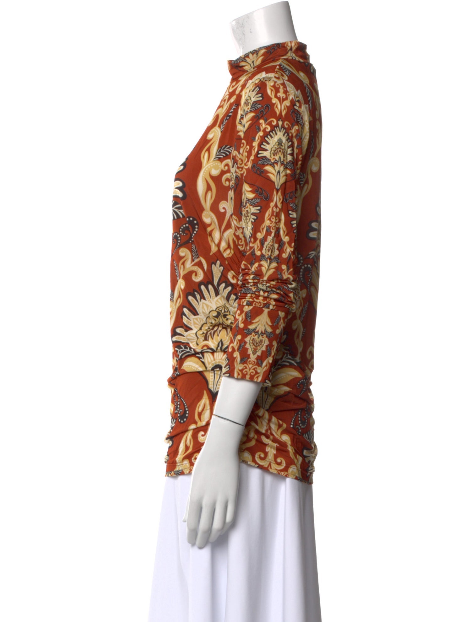 Farm Rio Floral Print Mock Neck Blouse w/ Tags