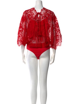 Farm Rio V-Neck Three-Quarter Sleeve Bodysuit