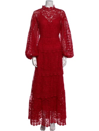 Farm Rio Lace Pattern Long Dress