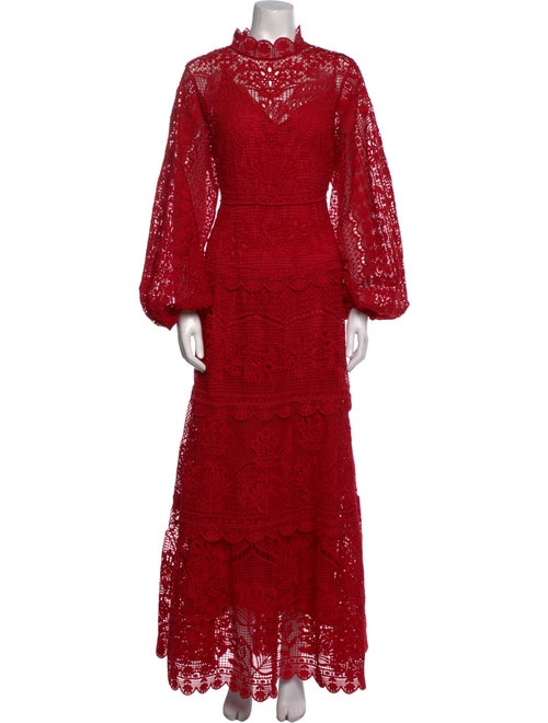 Farm Rio Lace Pattern Long Dress