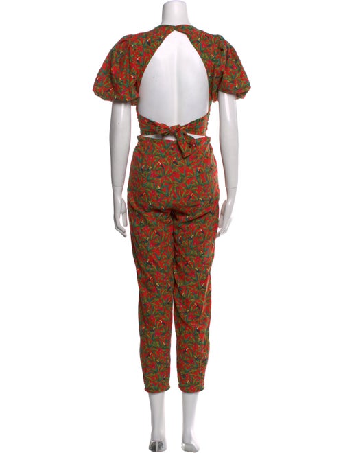 Farm Rio Linen Floral Print Jumpsuit