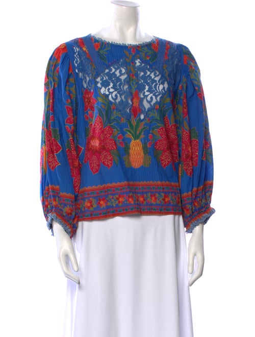 Farm Rio Printed Bateau Neckline Sweatshirt