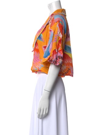 Farm Rio Printed Short Sleeve Crop Top