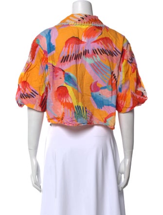 Farm Rio Printed Short Sleeve Crop Top